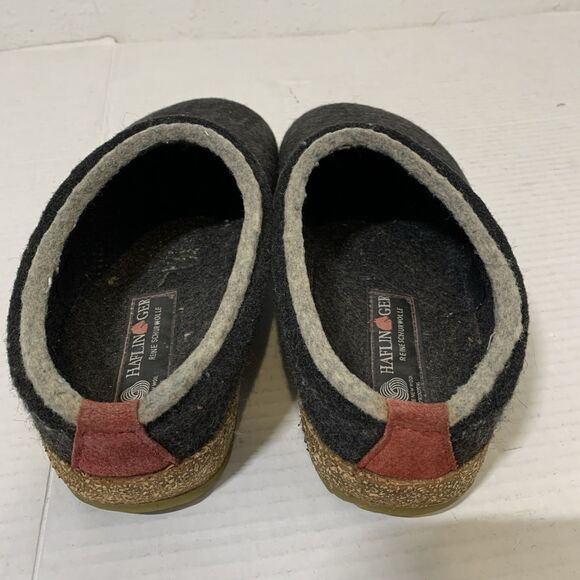 Haflinger Womens 39 Grizzley Clogs Mules Wool Felt Dark Grey - Picture 4 of 8